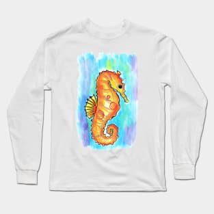 Watercolor Seahorse Long Sleeve T-Shirt